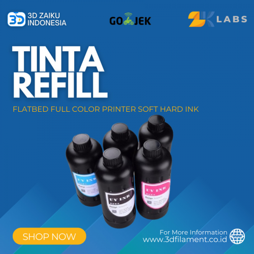 ZKLabs Tinta Refill UV LED Flatbed Full Color Printer Soft Hard Ink - CLEARANCE STOCK